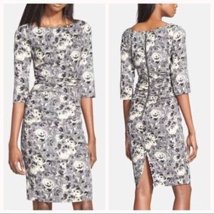 TRACY REESE Crepe Rose Print Sheath Dress